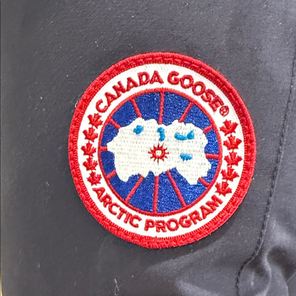 Canada Goose Victoria Parka Navy Blue Jacket with Red Patch